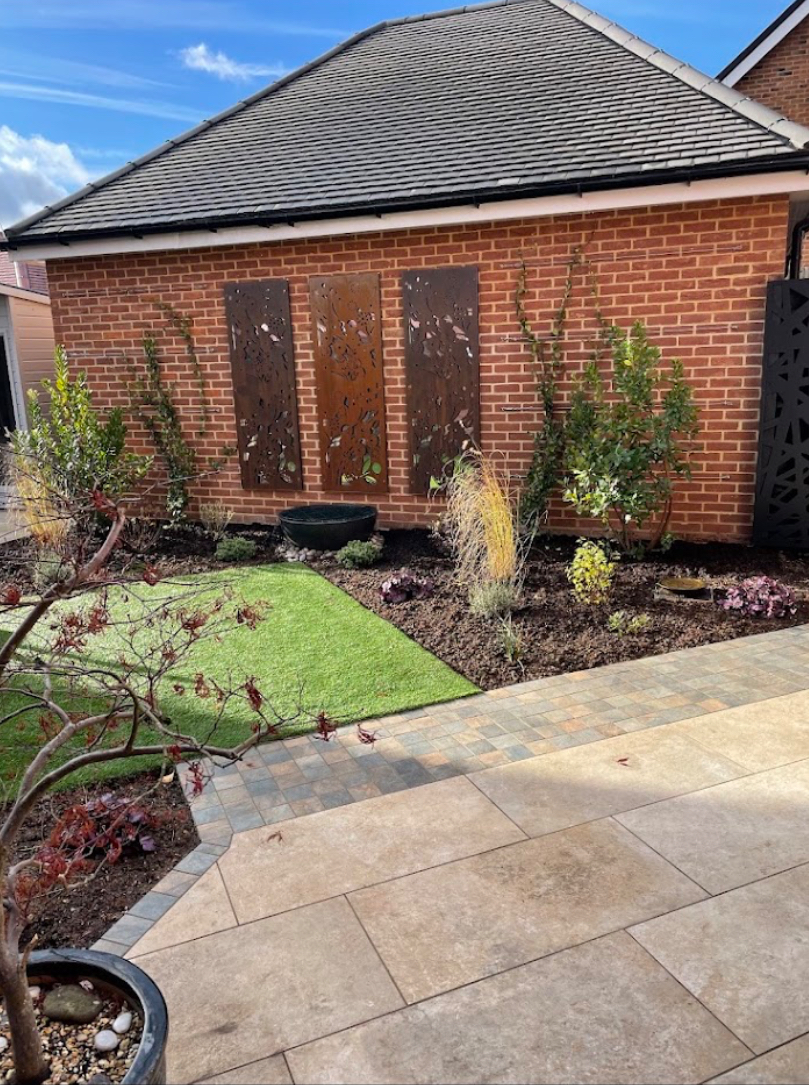 Patio repair work in progress in Guildford, Surrey