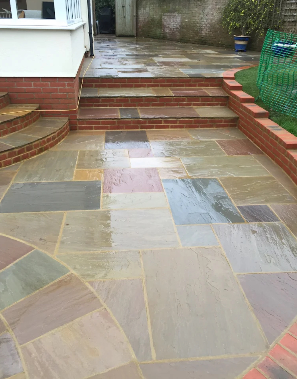 Indian sandstone patio installed in Guildford, Surrey